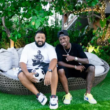 Jordan 1 Retro Low x Travis Scott 'Canary Yellow' worn by Vinícius Júnior on the Instagram account @djkhaled