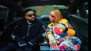 Chrome Hearts Black Knuckles Logo Work Gloves worn by Nav in Diany Dior & Nav - Favorite Lady (feat. Cash Cobain) (Official Music Video)