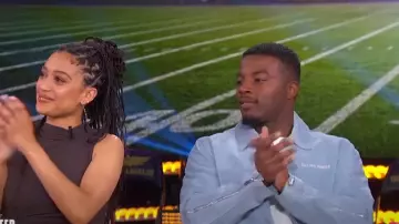 Filling Pieces Leather Jacket Suede Adriatic Blue worn by Daniel Ezra as seen in The Jennifer Hudson Show on  May 17, 2024