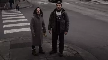 Wilfred The Cocoon Long Coat worn by Amanda Lucas (Alice Braga) as seen in Dark Matter (S01E06)