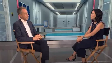 Eliza J Contrast Ruffle Cap Sleeve Wide Leg Crop Jumpsuit worn by Vicky Nguyen as seen in Today on June 6, 2024