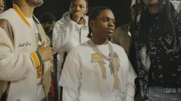 SAINT Mxxxxxx x Denim Tears White 'Holy & Virtuous' T-Shirt worn by 42 Dugg in 42 Dugg - Win Wit Us (Official Music Video)