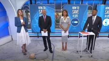 Robe midi mouchoir brodé Milly Camilla portée par Savannah Guthrie comme on le voit dans Aujourd’hui le 6 juin 2024