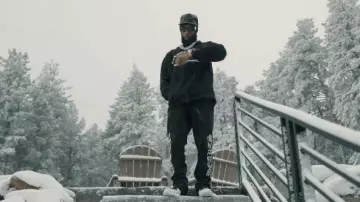 Sudadera con capucha Triple Cross de cachemira negra Chrome Hearts usada por Key Glock en Key Glock - F**k Around & Find Out (Video oficial)