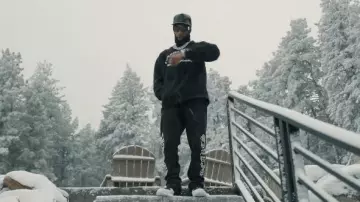 Pantalones de chándal Chrome Hearts Black Allover Monogram usados por Key Glock en Key Glock - F**k Around & Find Out (Video oficial)