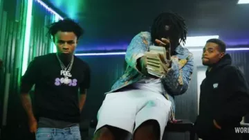 Louis Vuitton Blue Monogram & Boro Floral Tapestry Denim Jacket usado por Baby Drill en Jackboy & BabyDrill - No Diddy (Video Musical Oficial)