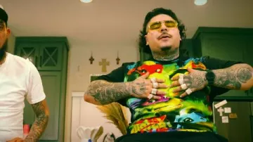 Versace Yellow & Gold Metal 'Greca' Sunglasses (VE2257) worn by That Mexican OT in That Mexican OT - Mucho Gracias (Official Music Video)