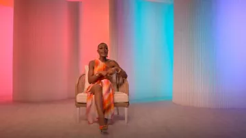 Pretty Little Thing Pink Abstract Print Plisse Knotted Split Detail Maxi Dress worn by Tolú Ekundare as seen in Perfect Match (S02E01)