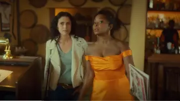 Alberta Ferretti Draped Silk Gown worn by Ismenia (Crystal R. Fox) as seen in The Big Door Prize (S02E07)