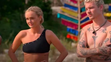 Nasty Gal Eyelet One Shoulder Bikini worn by Micah Lussier as seen in Perfect Match (S02E01)