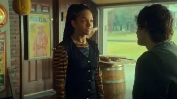 BDG Urban Outfitters Seb Spliced Long Sleeve Tee Cropped Top worn by Trina (Djouliet Amara) as seen in The Big Door Prize (S02E07)