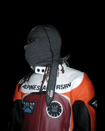 Alpinestars Slate Grey Drawstring Balaclava worn by Destroy Lonely on the Instagram account @destroylonely
