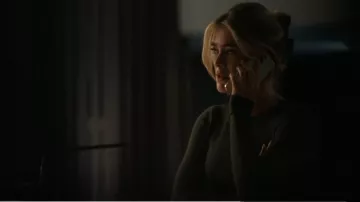 Theory Crewneck Sweater in Cashmere in Grape Leaf worn by Dory Shaw (Melissa Roxburgh) as seen in Tracker (S01E11)