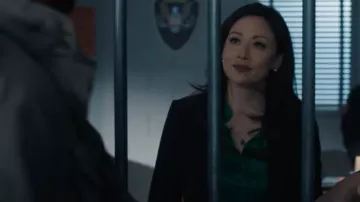 L'Agence Bianca Blouse worn by Reenie Green (Fiona Rene) as seen in Tracker (S01E12)