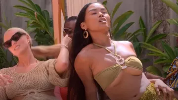 Pretty Little Thing Olive Triple Ring Halterneck Bikini Top worn by Dominique Defoe as seen in Perfect Match (S02E03)