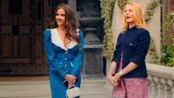 Chanel Quilted Top Handle Vanity Case worn by Rasa Bagdonaviciute as seen in Buying London (S01E01)