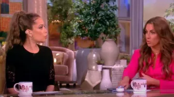 Chloe Embroidered Ribbed Top worn by Sunny Hostin as seen in The View on  June 7, 2024