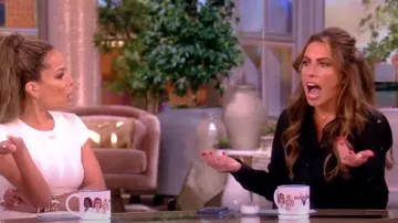 Veronica Beard Rae Button Long Sleeve Mini Shirtdress worn by Alyssa Farah as seen in The View on  June 10, 2024