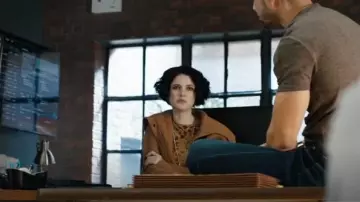 A.L.C. Suki Collared Rib-Wool Cardigan worn by Detective Jet Slootmaekers (Ainsley Seiger) as seen in Law & Order: Organized Crime (S04E13)