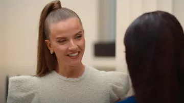 Van Cleef & Arpels Mother of Pearl Vintage Alhambra Earrings worn by Rasa Badonaviciute as seen in Buying London (S01E04)