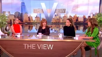 Klement Belted Silk-satin Maxi Shirt Dress worn by Alyssa Farah as seen in The View on  June 11, 2024