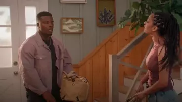 Mm6 Maison Margiela Sports Jacket In Pink worn by Spencer James (Daniel Ezra) as seen in All American (S06E11)