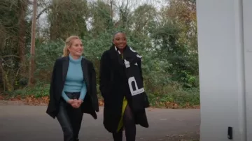 Givenchy Logo Fringe Scarf worn by Reme Nicole as seen in Buying London (S01E05)