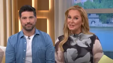 Haut à manches longues en maille noire River Island porté par Josie Gibson comme on le voit dans This Morning on 06 Mey,2024