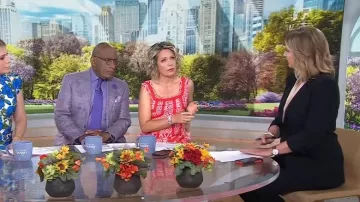 Cinq a Sept Khloé Blazer de manga fruncida usado por Renee Christine Romano como se ve en Today el 12 de junio de 2024