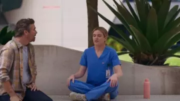 Figs High Waisted Livingston Basic Scrub Pants worn by Ashley (Harriet Dyer) as seen in Colin from Accounts (S02E02)