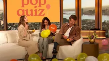 Marc Jacobs Prince Of Wales Oversized Trousers Pant with Belt worn by Adria Arjona as seen in The Drew Barrymore Show on June 4, 2024