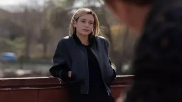 Awareness Movie Outfits: Leather jacket worn by Esther (María Pedraza)