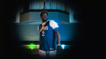 Nike Los Angeles Clippers #2 Leonard Blue Icon Jersey worn by BossMan Dlow in BossMan Dlow - SportsCenter (Official Video)