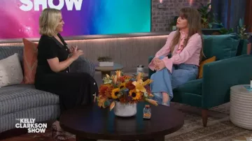 Malone Souliers Maureen Leather-trimmed Mesh Mules worn by Amy Poehler as seen in The Kelly Clarkson Show on  June 11, 2024