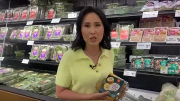 Maeve Eyelash Cropped Polo Sweater worn by Vicky Nguyen as seen in Today on  June 13, 2024