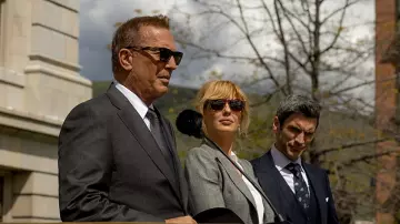 Black sunglasses worn by John Dutton Kevin Costner as seen in Yellowstone TV series S03E05 Spotern