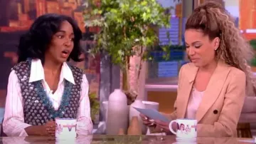 Eleventy Double Breasted Twill Jacket worn by Sunny Hostin as seen in The View on  June 12, 2024