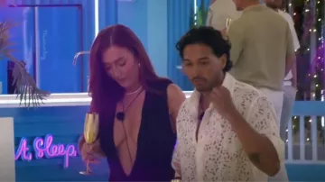 Chemise en jacquard géométrique Zara portée par Munveer Jabbal comme on le voit dans Love Island (S11E03)