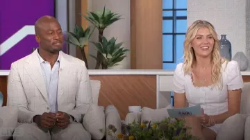 Reformation Anabella Mini Dress worn by Amanda Kloots as seen in The Talk on  June 13, 2024