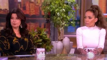 Veronica Beard Pernia Rib-Knit Turtleneck Pullover Top worn by Sunny Hostin in The View on  June 14, 2024