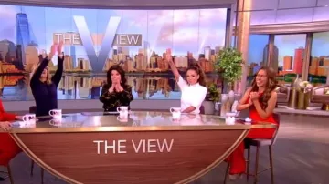 Alice + Olivia Mid-Rise Wide-Leg Pants worn by Alyssa Farah as seen in The View on  June 14, 2024