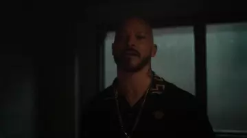 Versace Greca Polo Shirt worn by Lorenzo Tejada (Berto Colon) as seen in Power Book II: Ghost (S04E01)