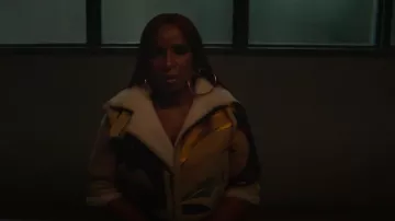 Fendi Leather Jacket worn by Monet (Mary J. Blige) as seen in Power Book II: Ghost (S04E01)