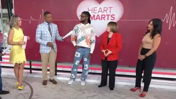 Rhude Jacquard Logo Knit Jumper worn by Damar Hamlin as seen in Today on June 14, 2024