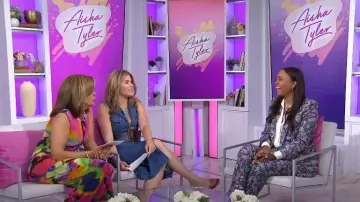 Zadig & Voltaire Pistol Jacquard Pants in Flag worn by Aisha Tyler as seen in Today with Hoda & Jenna on June 14, 2024
