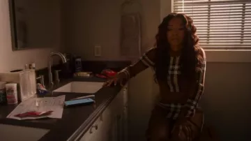 Burberry Exaggerated Check Jacquard Mini Skirt worn by Diana Tejada (LaToya Tonodeo) as seen in Power Book II: Ghost (S04E02)