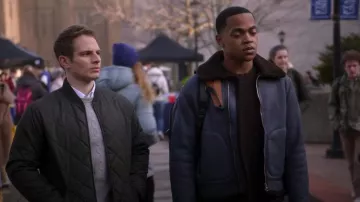 Loewe Short Fur Plain Leather Shearling Biker Jacket worn by Tariq St. Patrick (Michael Rainey Jr.) as seen in Power Book II: Ghost (S04E02)