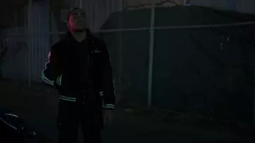 Veste universitaire en velours côtelé Amiri portée par Tariq St. Patrick (Michael Rainey Jr.) comme on le voit dans Power Book II : Ghost (S04E02)
