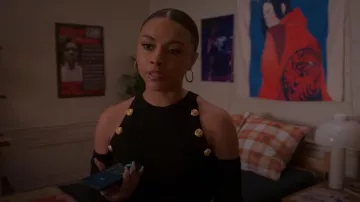 Balmain Cold Shoulder Midi Dress worn by Effie (Alix Lapri) as seen in Power Book II: Ghost (S04E02)