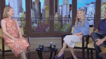 La jupe crayon DoubleJ portée par Amy Ryan telle que vue dans LIVE with Kelly and Mark le 12 juin 2024